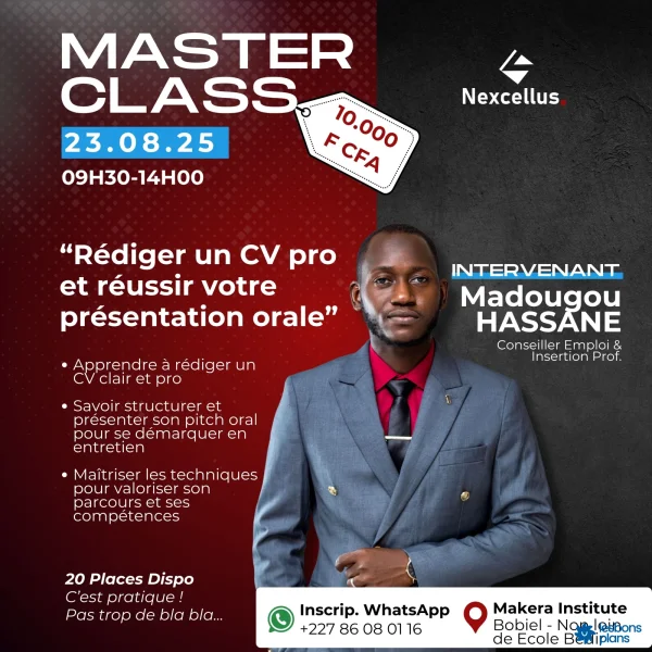 Masterclass "Rédiger un CV Pro et réussir sa présentation orale"
