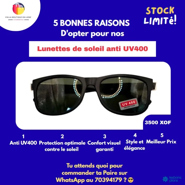 Lunettes de soleil anti UV 400