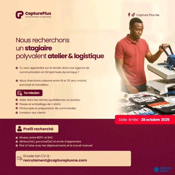Stagiaire Polyvalent(e) Atelier et Logistique