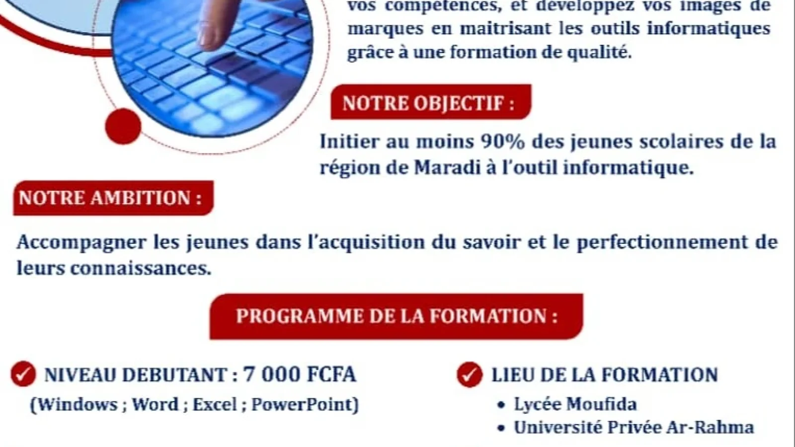 Formation en informatique bureautique — photo 1