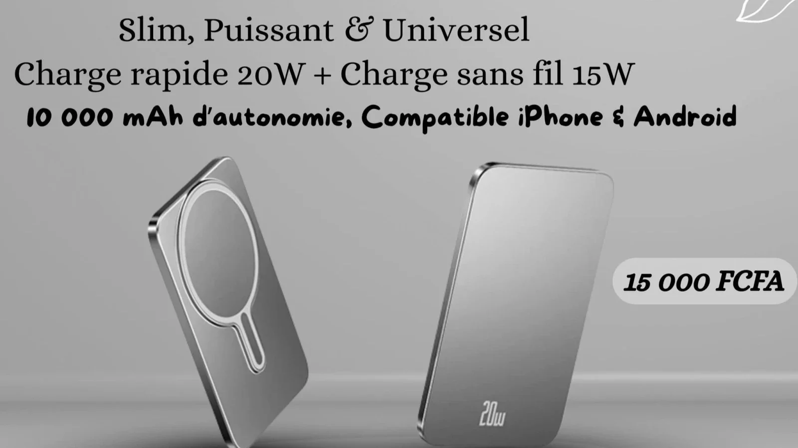 Power Bank Magnétique Sans Fil – Slim, Puissant & Universel — photo 1