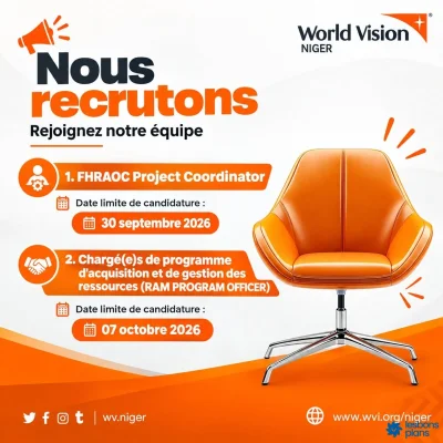 World Vision Niger Recrute FHRAOC Project Coordinator